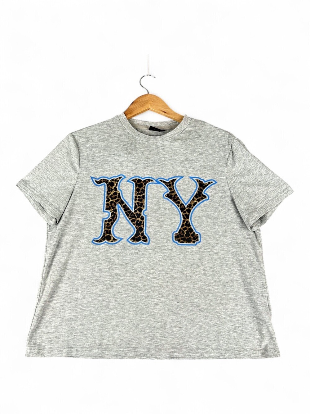 Sumwon NY Leopard Graphic Tee Short Sleeve Top L